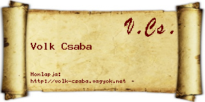 Volk Csaba névjegykártya